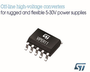 ST, 800V 애벌런치 MOSFET 내장된 오프라인 컨버터 출시